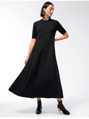 chico black dress Chico Soleil Pepita asymmetric one shoulder belted dress Noir – CW CW main image 1
